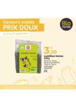 Prospectus Biomonde : Saveurs vraies PRIX DOUX
