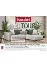 Prospectus Tousalon Bourgoin-Jallieu : Opération Reprise Tousalon Jusqu’à 1 500€ de reprise sur votre ancien canapé