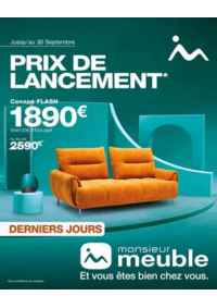 Prospectus Monsieur meuble SAINT AVOLD : C’est bientôt la fin ! Il reste moins d’une semaine pour profiter des prix de lancement sur notre no