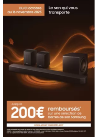 Prospectus Boulanger Gennevillliers : Jusqu'à 200€ remboursés sur une sélection de barre de son Samsung
