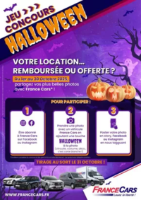 Prospectus France Cars Rivery : Du 1er au 30 Octobre 2025, profitez et participez à notre Jeu Concours spécial Halloween !