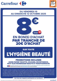 Prospectus Carrefour city PARIS 42 avenue de la Motte Picquet : OPÉRATION BON(S) D’ACHAT HYGIÈNE BEAUTÉ