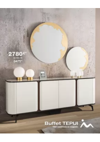 Prospectus Monsieur meuble CHOLET : En PROMOTION* ce mois-ci : Élégant et fonctionnel, le buffet TEPUI à 2 780 € au lieu de 3 475 € s’in