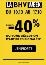 Prospectus BHV : Du 10 au 17 octobre, jusqu'à -40% sur une sélection d'articles signalés
