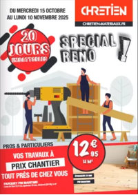 Prospectus CHRETIEN MATERIAUX Auxi-le-Château : Special Reno!