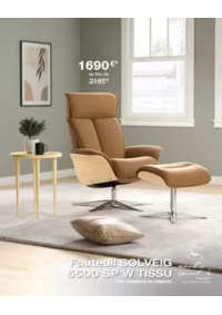 Prospectus Monsieur meuble SALON DE PROVENCE : En PROMOTION* ce mois-ci : le fauteuil Nordic Spirit Solveig 5500 SP W à 1 690 € au lieu de 2 185 €.