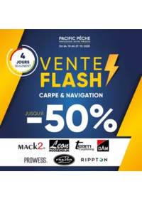 Prospectus Pacific Pêche AUXERRE - MONÉTEAU : Jusqu'à -50% sur une sélection de grandes marques