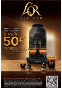 Prospectus Connexion BRIVES-CHARENSAC : 50€ remboursés pour l'achat d'une machine l'OR BARISTA